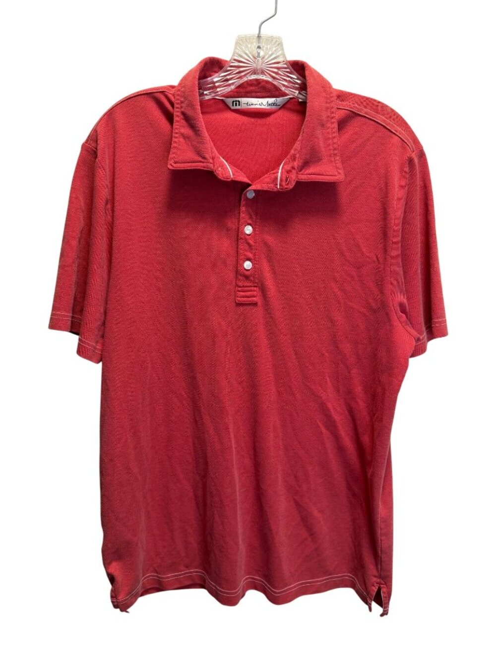 Travis Mathew Red Polo Shirt Mens Size L Made In Peru